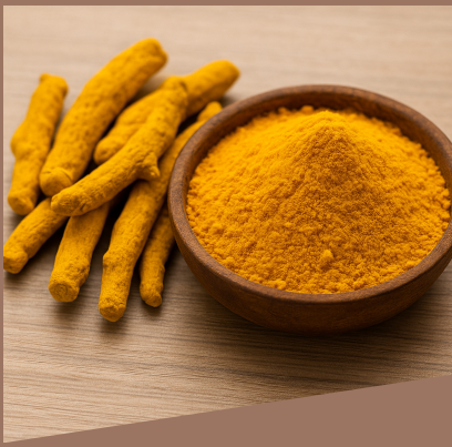 Turmeric powder with fresh roots